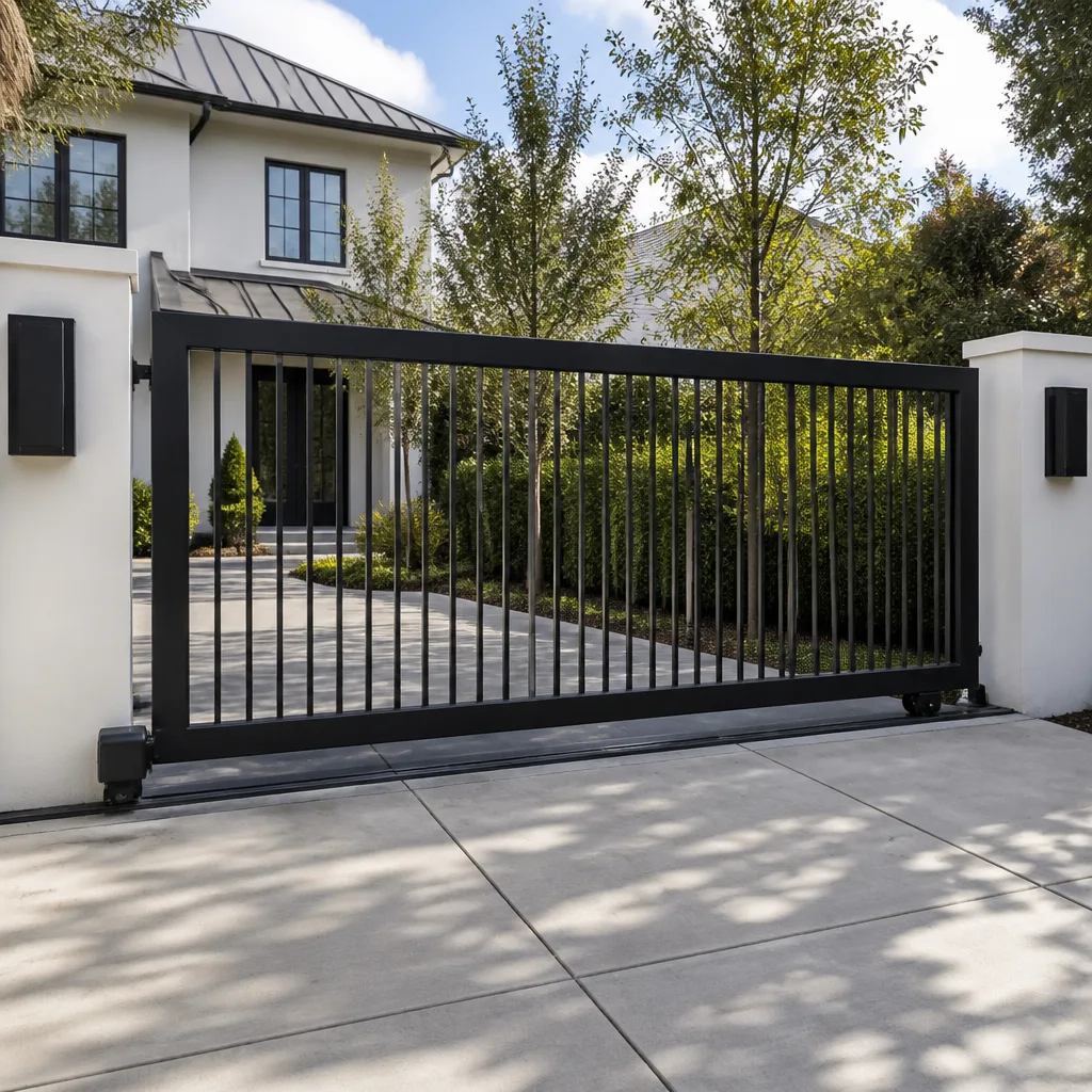 Sliding driveway gates